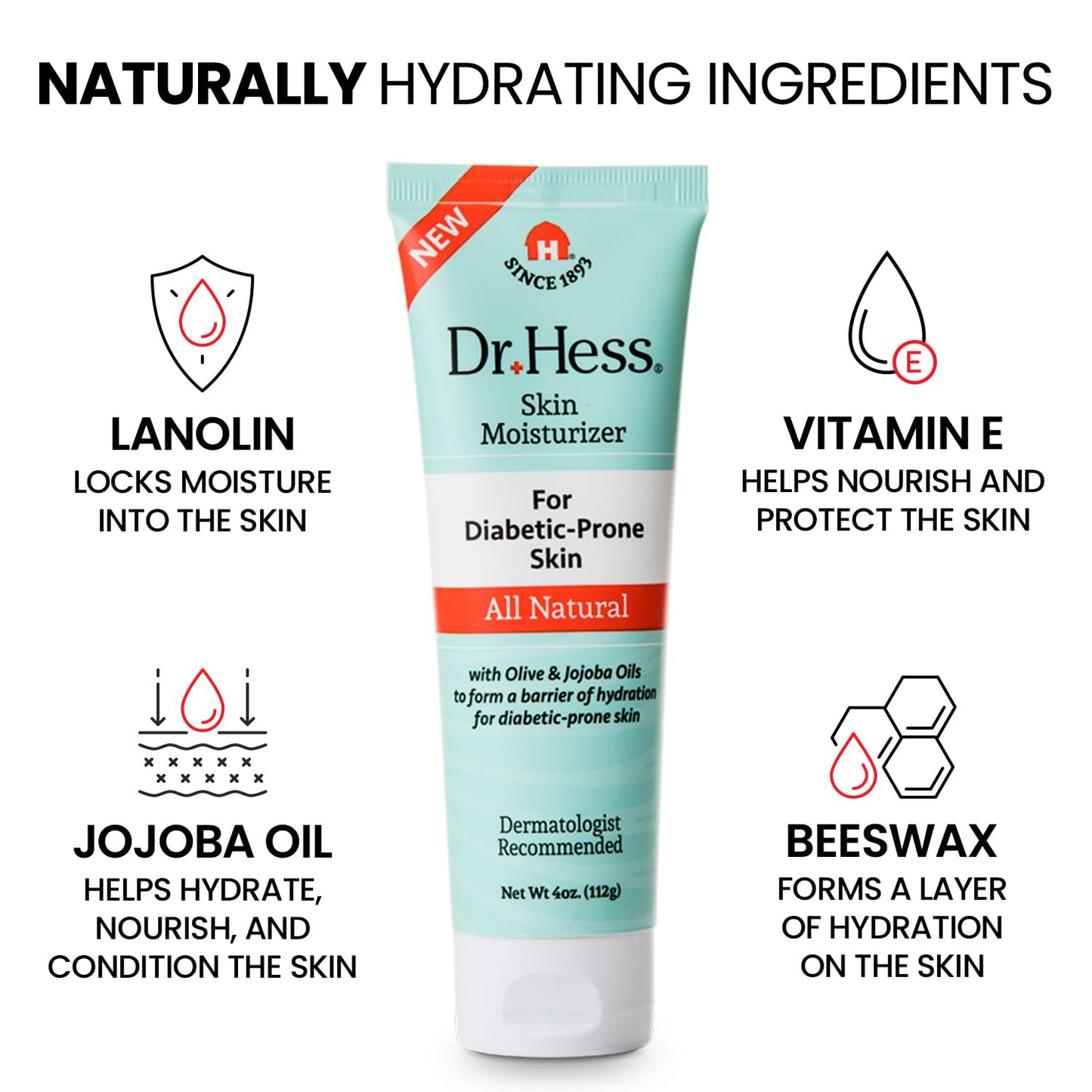 Dr. Hess Skin Moisturizer For Diabetic Prone Skin, 4 Oz