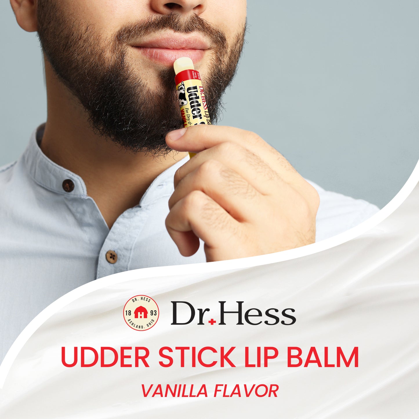 Dr. Hess Udder Stick Lip Balm, Vanilla, 4 Count