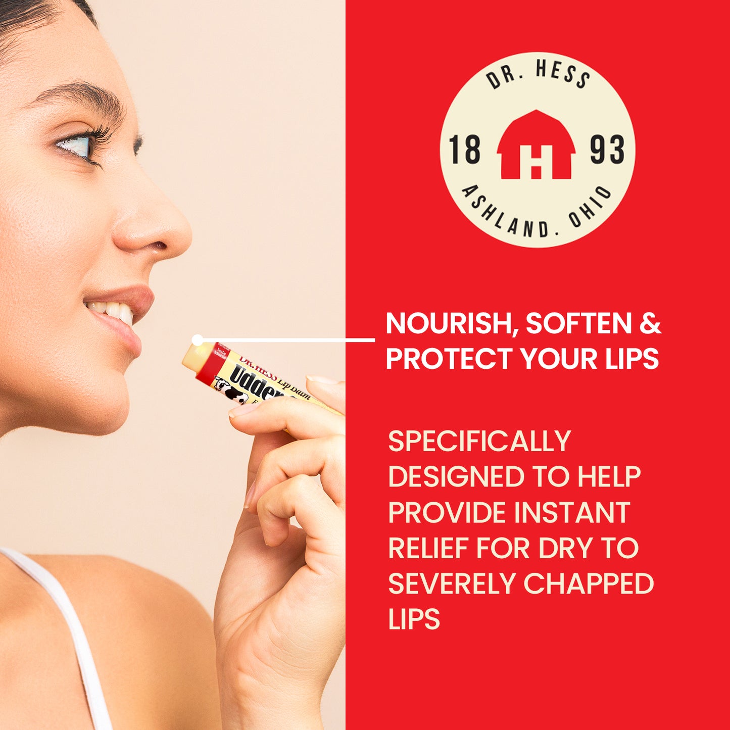 Dr. Hess Udder Stick Lip Balm, Vanilla, 4 Count