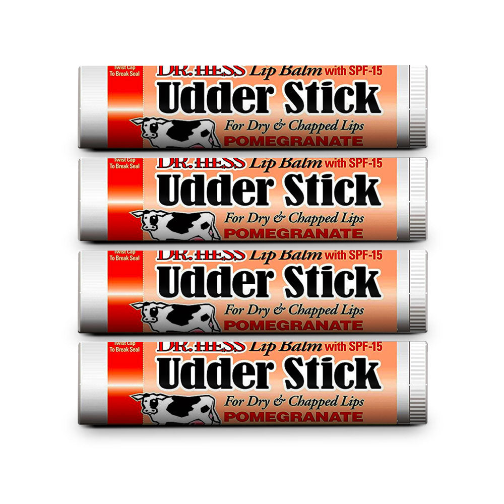 Dr. Hess Udder Stick Lip Balm, Pomegranate, 4 Count