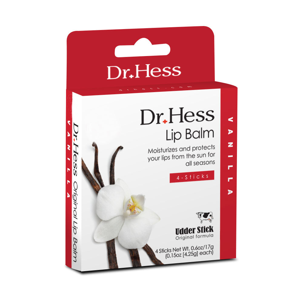 Dr. Hess Udder Stick Lip Balm, Vanilla, 4 Count