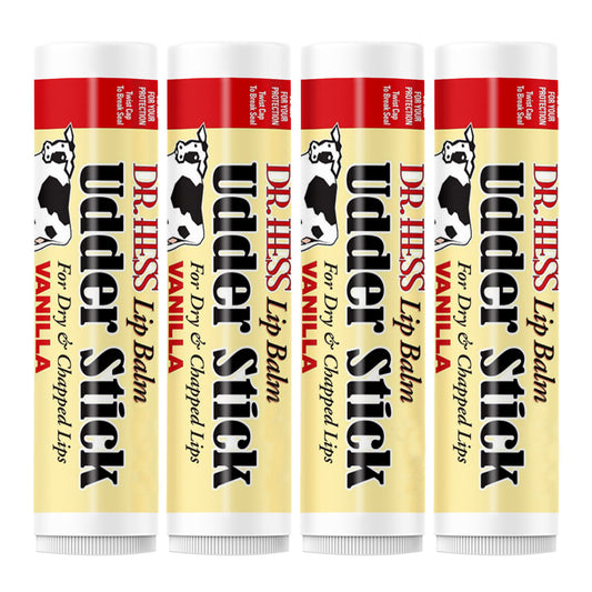 Dr. Hess Udder Stick Lip Balm, Vanilla, 4 Count