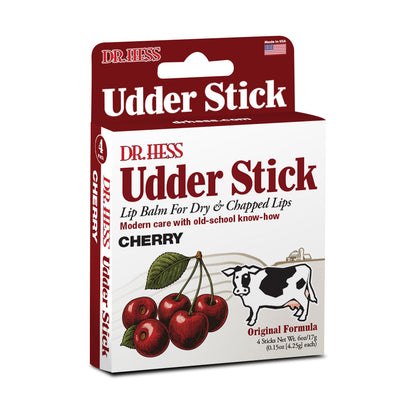 Dr. Hess Udder Stick Lip Balm, Cherry, 4 Count