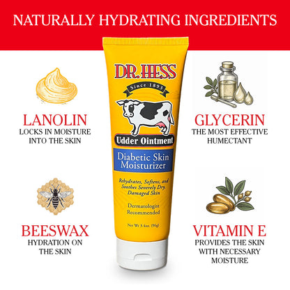 Dr. Hess Udder Ointment Diabetic Skin Moisturizer, 3.4 Oz