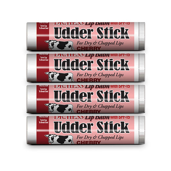 Dr. Hess Udder Stick Lip Balm, Cherry, 4 Count