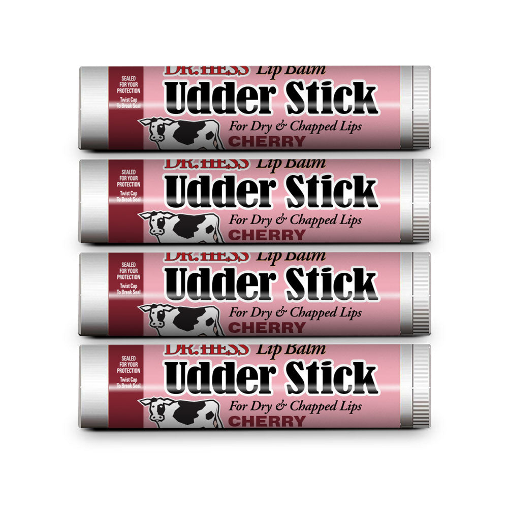 Dr. Hess Udder Stick Lip Balm, Cherry, 4 Count