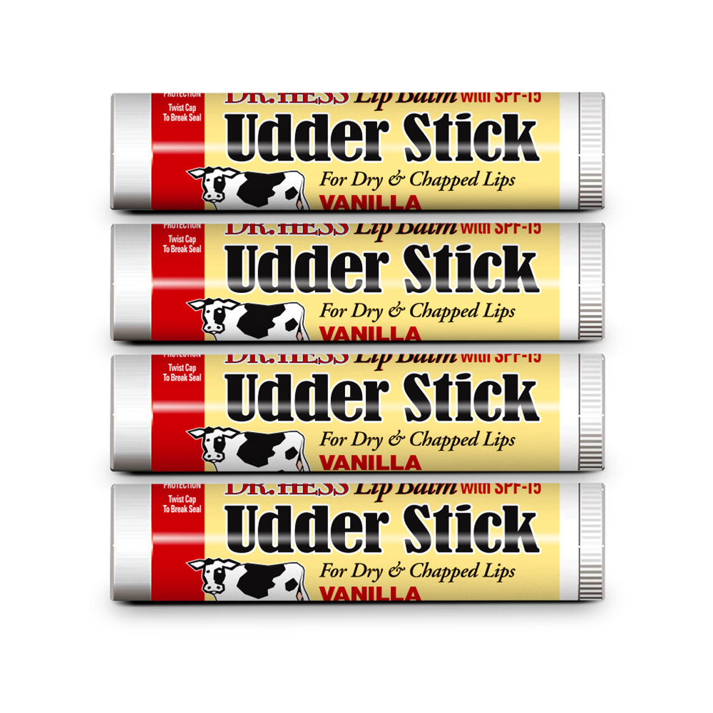 Dr. Hess Udder Stick Lip Balm, Vanilla, 4 Count