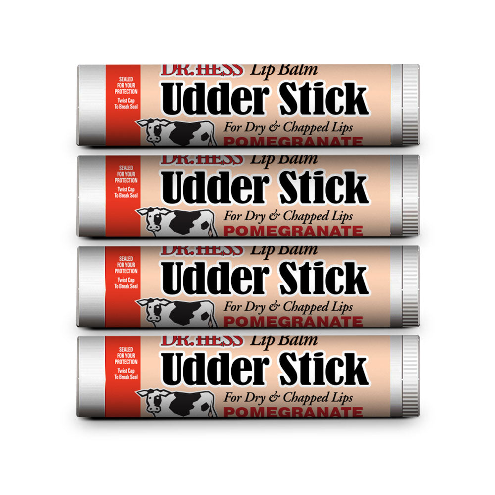 Dr. Hess Udder Stick Lip Balm, Pomegranate, 4 Count