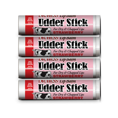 Dr. Hess Udder Stick Lip Balm, Strawberry, 4 Count
