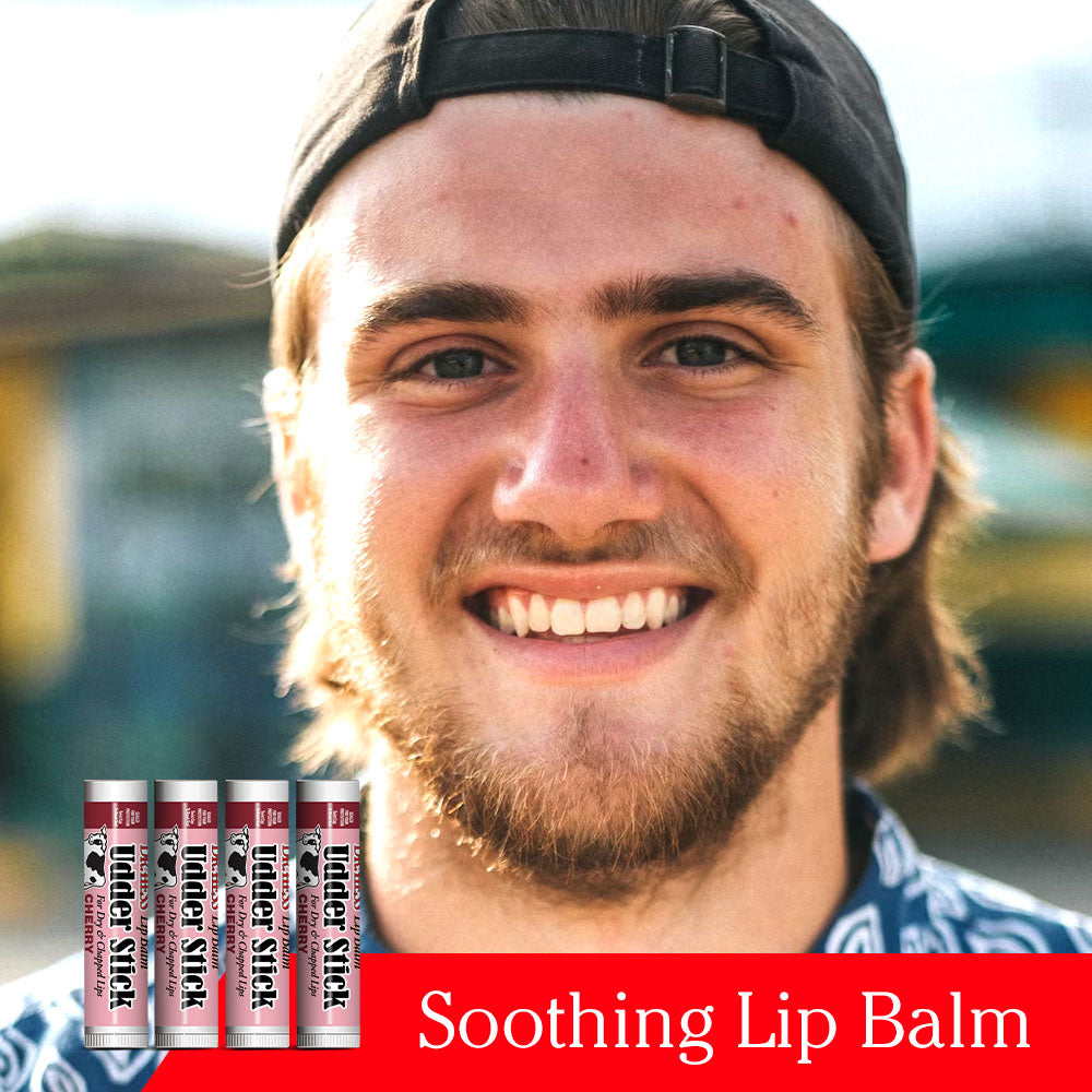 Dr. Hess Udder Stick Lip Balm, Cherry, 4 Count