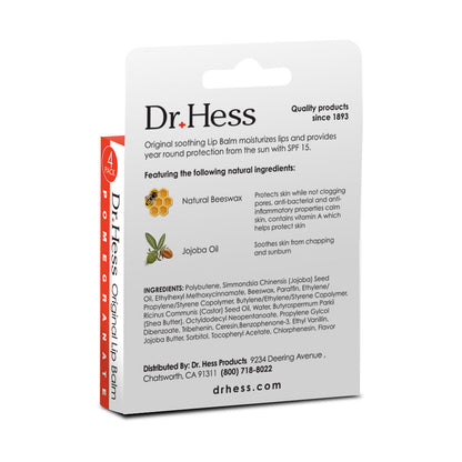 Dr. Hess Udder Stick Lip Balm, Pomegranate, 4 Count