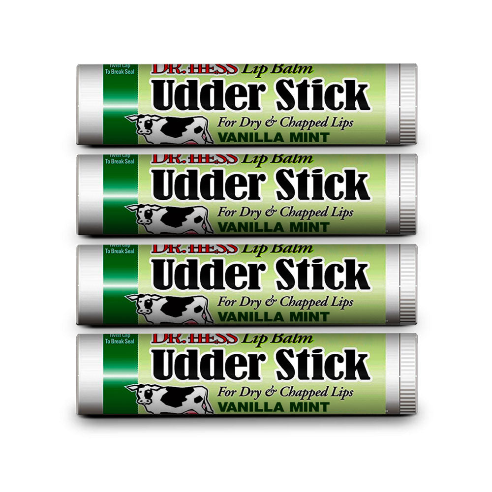 Dr. Hess Udder Stick Lip Balm, Vanilla Mint, 4 Count