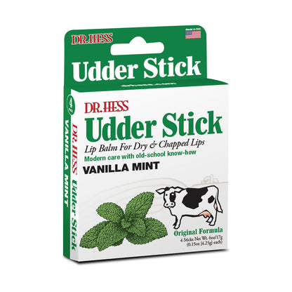 Dr. Hess Udder Stick Lip Balm, Vanilla Mint, 4 Count