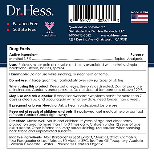 Dr. Hess Pain Relief Spray, 3.4 Oz